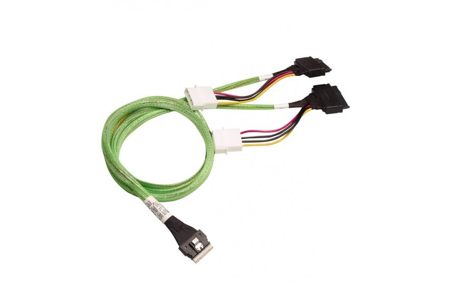 SlimLine SAS SFF-8654 8i to 2x U.2 SFF-8639 Cable