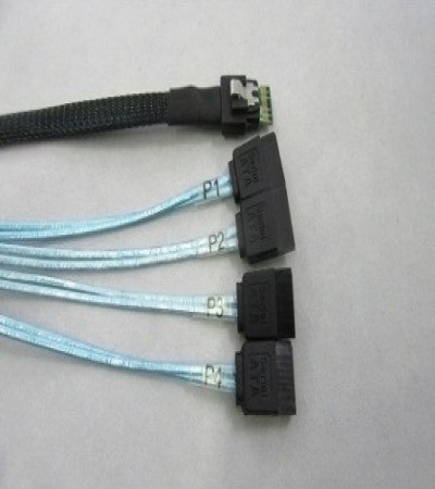 SlimLineSAS SFF-8654 4i Straight to 4x SATA Straight w/o Latch