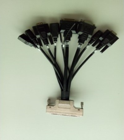 SCSI 100P to DVI+VGA+USB+MiniDIN Cable