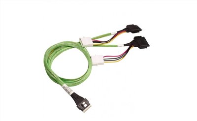 SlimLine SAS SFF-8654 8i to 2x U.2 SFF-8639 Cable