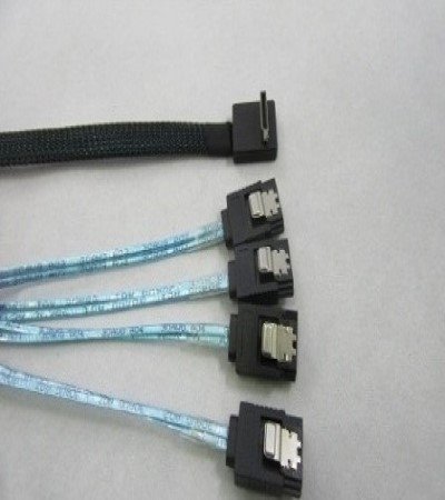 Oculink (SFF-8611) Right Angled to 4x SATA Straight w/ Latch