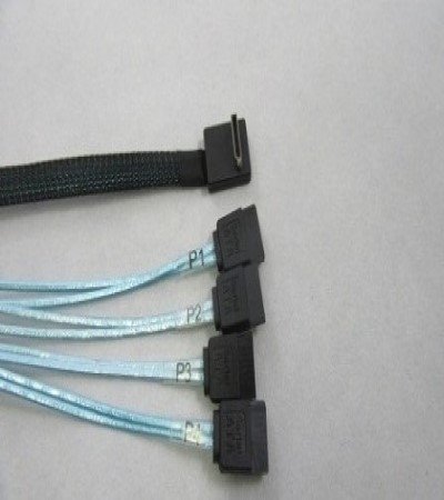 Oculink (SFF-8611) Right Angled to 4x SATA Straight w/o Latch