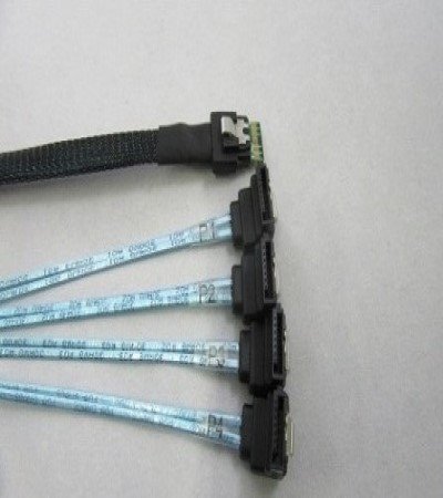 SlimLineSAS SFF-8654 4i Straight to 4x SATA R/A w/ Latch