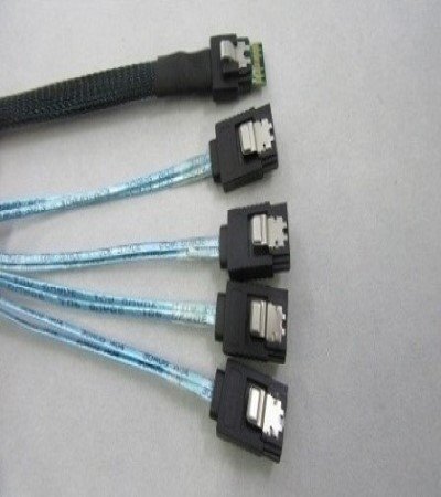 SlimLineSAS SFF-8654 4i Straight to 4x SATA Straight w/ Latch