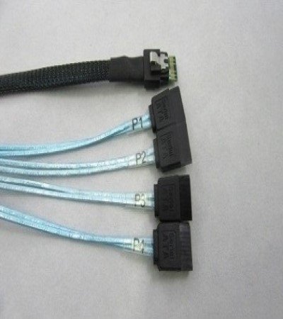 SlimLineSAS SFF-8654 4i Straight to 4x SATA Straight w/o Latch