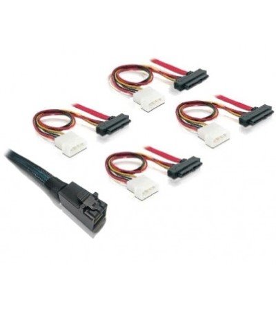 HDmini SAS SFF-8643 Internal to 4x SFF-8482 SAS 29 pin