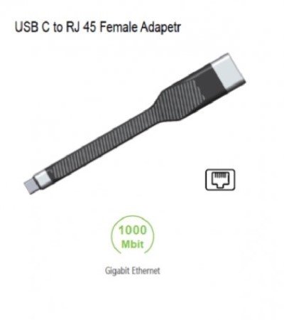 USB Type C to RJ45 Female Adapter