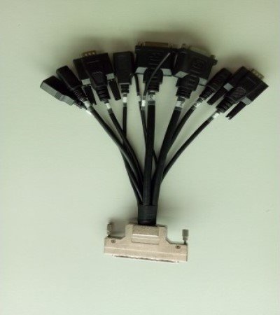 SCSI 100P to DVI+VGA+USB+MiniDIN Cable